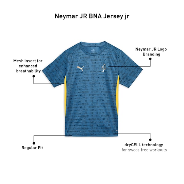 Neymar JR "BNA" Youth Football Jersey, Blue Horizon-Pelé Yellow, extralarge-IND
